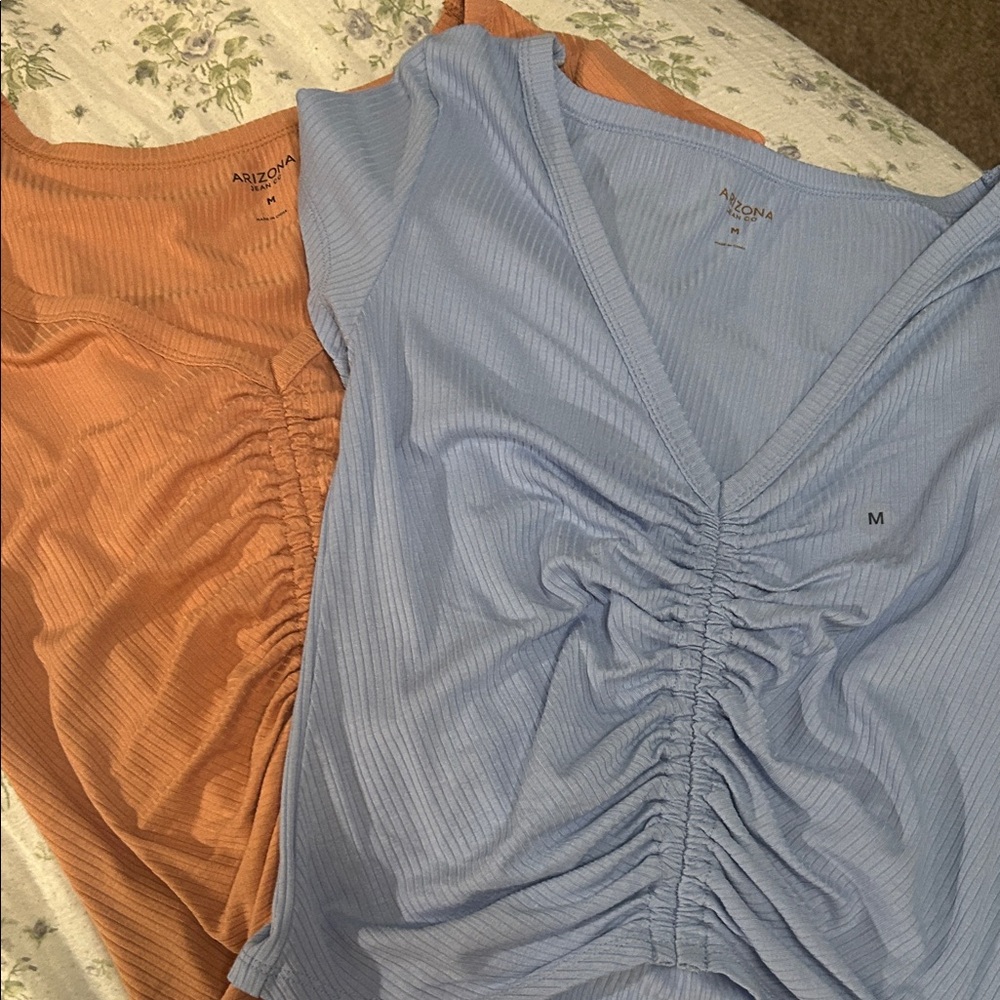 Arizona Ruched Tops in Blue and Orange